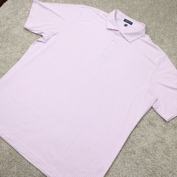 Peter Millar Polo Shirt Mens 2XL XXL Pink Crown Crafted Quick Dry Stretch S/S - Picture 4 of 14